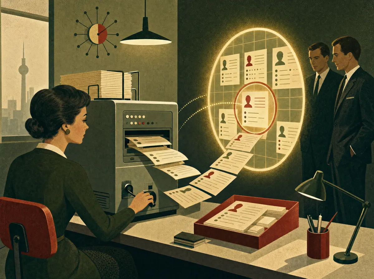 Vintage-Illustration einer Maschine, die Stellen sichtbar macht